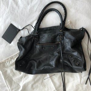 BALENCIAGA Agneau Classic Part Time Anthracite Bag